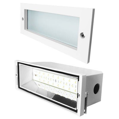 ELCO Lighting ELST84W High Tech LED Brick Light with Open Faceplate 12W 3000K 1000lm 120V - White Finish - Sonic Electric