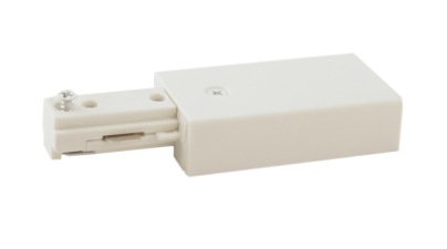 Elco Lighting EP801W Live End Connector Track Accessory - White Finish - Sonic Electric