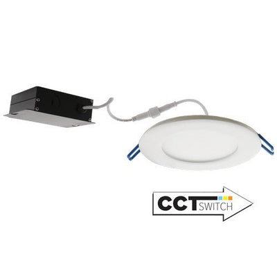 ELCO Lighting ERT412CT5W Elm System 4" Ultra Slim LED Round Panel Light with 5-CCT Switch - White Finish