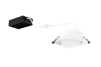Elco Lighting ERT413CT5DXW 4" 120/277/347V LED Recessed Gimbal Downlight with 5-CCT Switch, 650lm - White Finish
