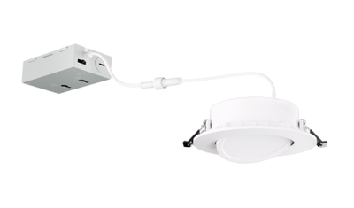 Elco Lighting ERT413CT5W 4" LED Recessed Gimbal Downlight with 5-CCT Switch, 650lm - White Finish