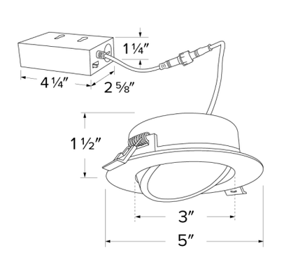 Elco Lighting ERT413CT5W 4" LED Recessed Gimbal Downlight with 5 - CCT Switch, 650lm - White Finish - Sonic Electric