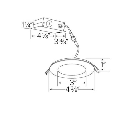 ELCO Lighting ERT41DX30W 12W 4" Commercial Ultra Slim LED High Lumen Round Panel Light 3000K, 750lm - White Finish - Sonic Electric