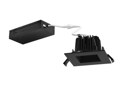 Elco Lighting ERT487CT5BB 4" LED High Lumen Square Reflector Insert with 5-CCT Switch & 3-Lumen Switch, 10/14/18W, 2700K-5000K, 120-277V - Black Finish