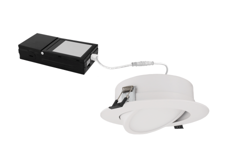 Elco Lighting ERT613CT5DXW 6" LED Recessed Gimbal Downlight with 5 - CCT Switch, 900lm - White Finish - Sonic Electric