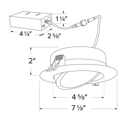 Elco Lighting ERT613CT5W 6" LED Recessed Gimbal Downlight with 5 - CCT Switch, 900lm - White Finish - Sonic Electric