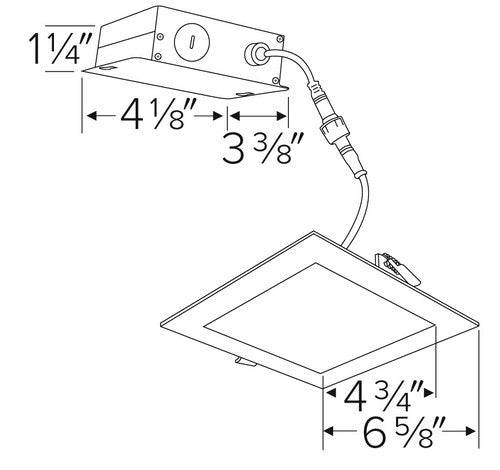 ELCO Lighting ERT66140W 12W 6" Ultra Slim LED Square Panel Light 4000K, 800lm - White Finish - Sonic Electric