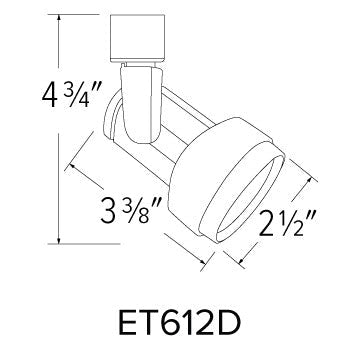 ELCO Lighting ET612DW LED Transom Track Fixture 10W 3000K 800lm 120V - White Finish - Sonic Electric