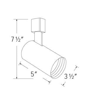Elco Lighting ET634W 120V Line Voltage Flat Back Cylinder Track Fixture, White With Black Baffle Finish - Sonic Electric