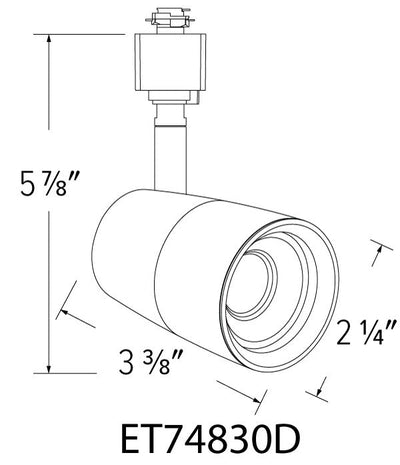 ELCO Lighting ET74830B LED Windsor Track Fixture 10W 3000K 700lm 120V - Black Finish - Sonic Electric