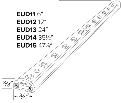 ELCO Lighting EUD14WW LED Undercabinet Lightbars 35 1/2 Inch 9.9W 3000K 24V - Aluminum Finish - Sonic Electric