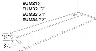 ELCO Lighting EUM34W Tansy LED Undercabinet Lights 32 Inch 14.4W 3000K 890lm 120V - White Finish - Sonic Electric