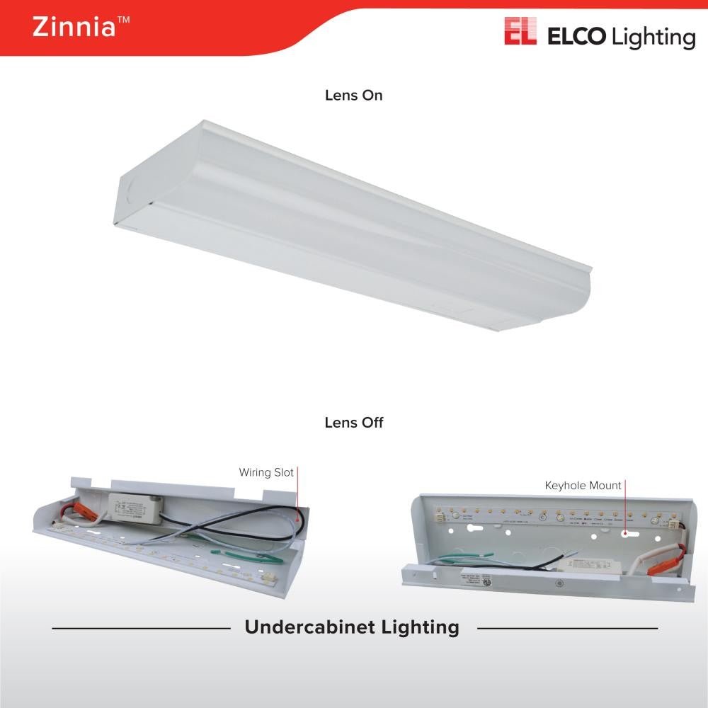 ELCO Lighting EUM44W Zinnia LED Undercabinet Lights 33 1/4 Inch 15W 3000K 1350lm 120V - White Finish - Sonic Electric