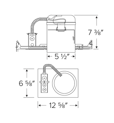 Elco Lighting LUT - EL5ICA - G24 5" Airtight IC Housing with GU24 Socket for Ketra, Lamp Type GU24, 27W, 120V - Sonic Electric