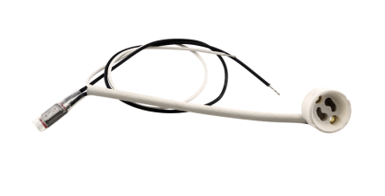 Elco Lighting P010S GU10 Socket with 24" Wire with Thermal Sensor, Socket Adapters - White Finish - Sonic Electric