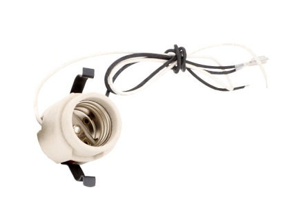 Elco Lighting P012S Socket Assembly, Wire and Thermal Protector for EL7IC & R10H, Socket Adapters - White Finish - Sonic Electric