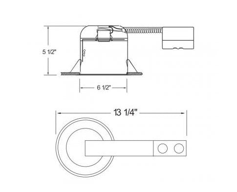 ELCO Lighting RR9ICA 6 Inch Airtight IC Shallow Remodel Housing, Lamp Type Medium Base (E26), 75W, 120V - Sonic Electric