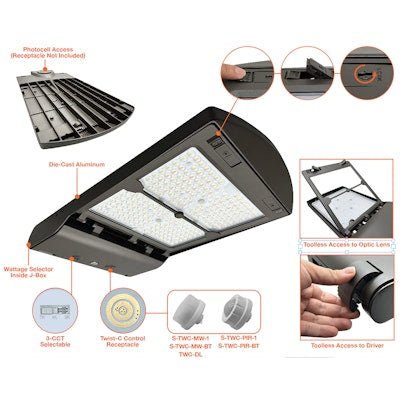 Envision LED - ARL3 - OPT - 5P450 - TRI - BL - UNV - 330W - 30K, 120/277V, Large Area Light Optic - Line - Black - Sonic Electric