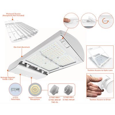 Envision LED - ARL3 - OPT - 5P450 - TRI - WH - UNV - 330W - 30K, 120/277V, Large Area Light Optic - Line - White - Sonic Electric