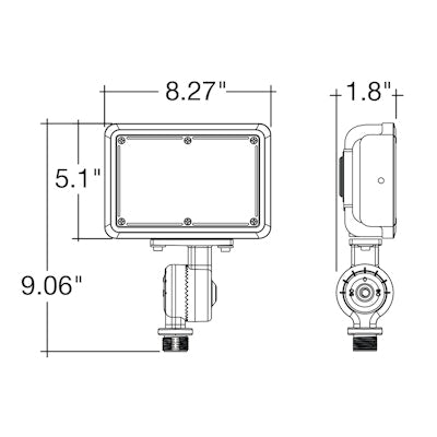 Envision LED - FL - 3P60 - TRI - WH - KNYK - PC, 120 - 277V, Mini Area Floodlights XS - Line - White - Sonic Electric