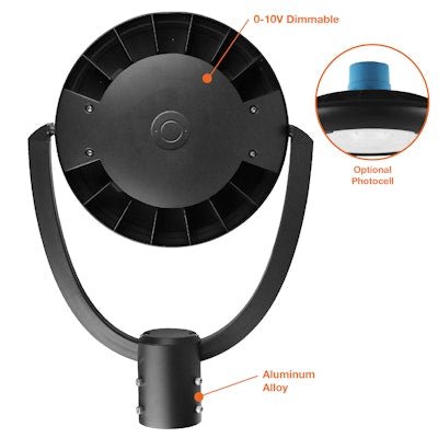 Envision LED - PST - 3P75 - TRI - BL - UNV - 35W - 30K, 120/277V, Post Top Flood Bolt - Line - Black - Sonic Electric