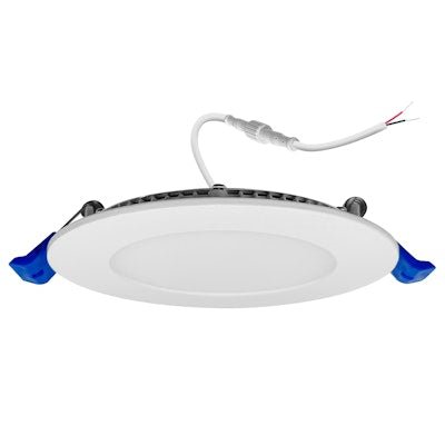 Envision LED - SL - PNL - 4R - 9W - 5CCT - 12V - 9W - 35K, 120V, 4" LED External J - Box Round Downlight - White - Sonic Electric