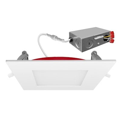 Envision LED - SL - PNL - 6SQ - 15W - 5CCT - FR - WH - 15W - 40K, 120V, 6" External J - Box Square Downlight Slim - Line Fire Rated - White - Sonic Electric