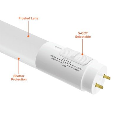 Envision LED - T8 - DF - GL - 4FT - 18W - 5CCT - 18W - 30K, 120/277V, 4' T8 Triple Fit Tubes - Frosted - Sonic Electric