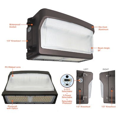 Envision LED - WPF - FC - 21 - 3P100 - TRI - BZ - PC, 120 - 277V, Full Cut Off Wall Packs Full - FC - Line - Bronze - Sonic Electric