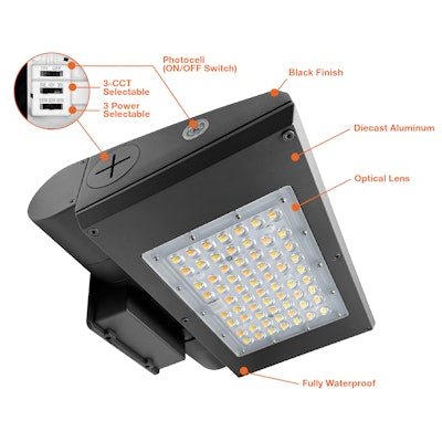 Envision LED - WPFC - ARC - 3P100 - TRI - BL - PC, 120 - 347V, Full Cut Off Wall Packs ARCY - Line - Black - Sonic Electric