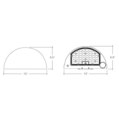 Envision LED - WPFC - SC - 3P80 - TRI - WH - PC, 120 - 347V, Semi - Circle Full Cut Off Wall Pack CIRCLE - Line - White - Sonic Electric