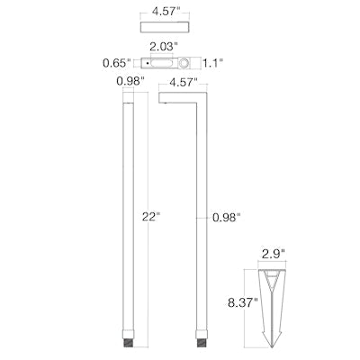 Envision PL - L - 22 - BR - ORB - 12V Path Light L - Shape Style 22" Height - Oil Rubbed Bronze - Sonic Electric