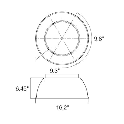 Envision RHB3 - 100/150 - ALM - RF RHB3: 100/150w Aluminum Reflector 90° - Sonic Electric