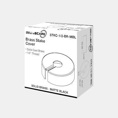 Envision STKC - 1/2 - BR - MBL Brass Stake Cover - Matte Black - Sonic Electric