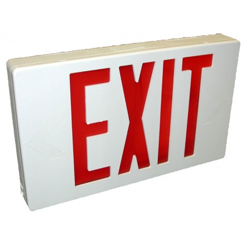 Orbit ESL2C-W-R Dual-Circuit (AC/Gen) LED Exit Sign, White Housing, Red Letters 