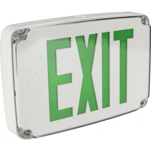 Orbit ESLN4M-GY-1-G-EB-SDT Micro LED Wet Location Exit Sign, Gray Housing, 1 Face, Green Letters, Battery Back-Up, Self Diagnostic Test 
