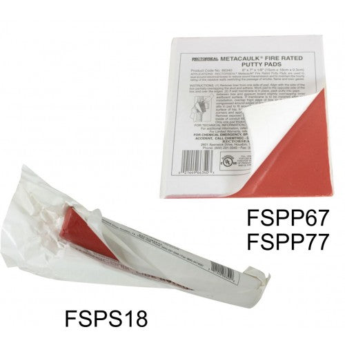 Orbit FSPP77 Firestop Putty Pad, 7" X 7" X 1/8" - Red