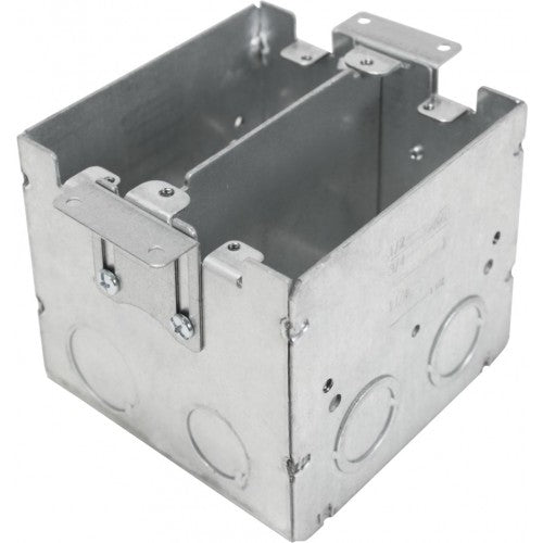 Orbit FLB-4SEDB-2G 4" Square Floor Box 3-1/2" Deep, 1/2" & 3/4" KO, For Square Plate Cover - Nature