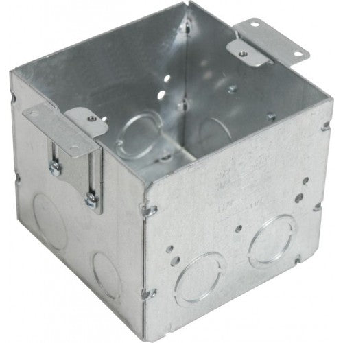 Orbit FLB-4SEDB 4" Square Floor Box 3-1/2" Deep, 1/2" & 3/4" KO & CKO, Adjustable Ear - Nature