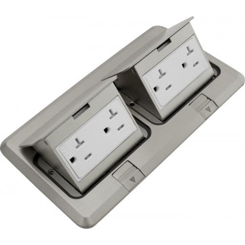 Orbit FLBPU-DD-C-SS Floor Box Pop-Up Cover Only With 2-Duplex Receptacle, Tamper Resistant - Stainless Steel