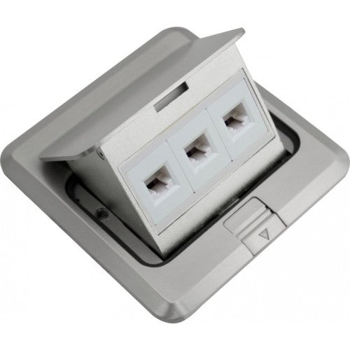 Orbit FLBPU-L-S-C-SS Floor Box Square Pop-Up Cover Only With Low Voltage(RJ45) - Stainless Steel