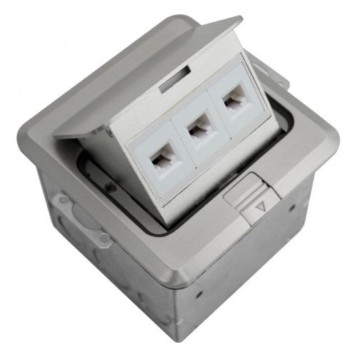 Orbit FLBPU-L-S-SS Floor Box Pop-Up With Low Voltage(RJ45), Square Cover - Stainless Steel