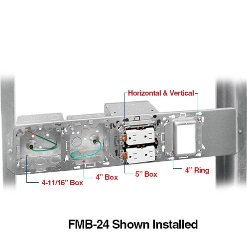 Orbit FMB-16 Fixed Position Box Mount Bracket For 16" Stud - Galvanized