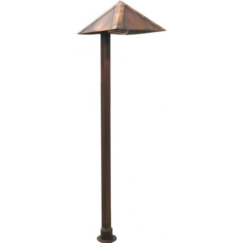 Orbit LB107-AG-WW LED 3W Outdoor Solid Brass Pyramid Path Light, 12V, 3000K - Aged Green