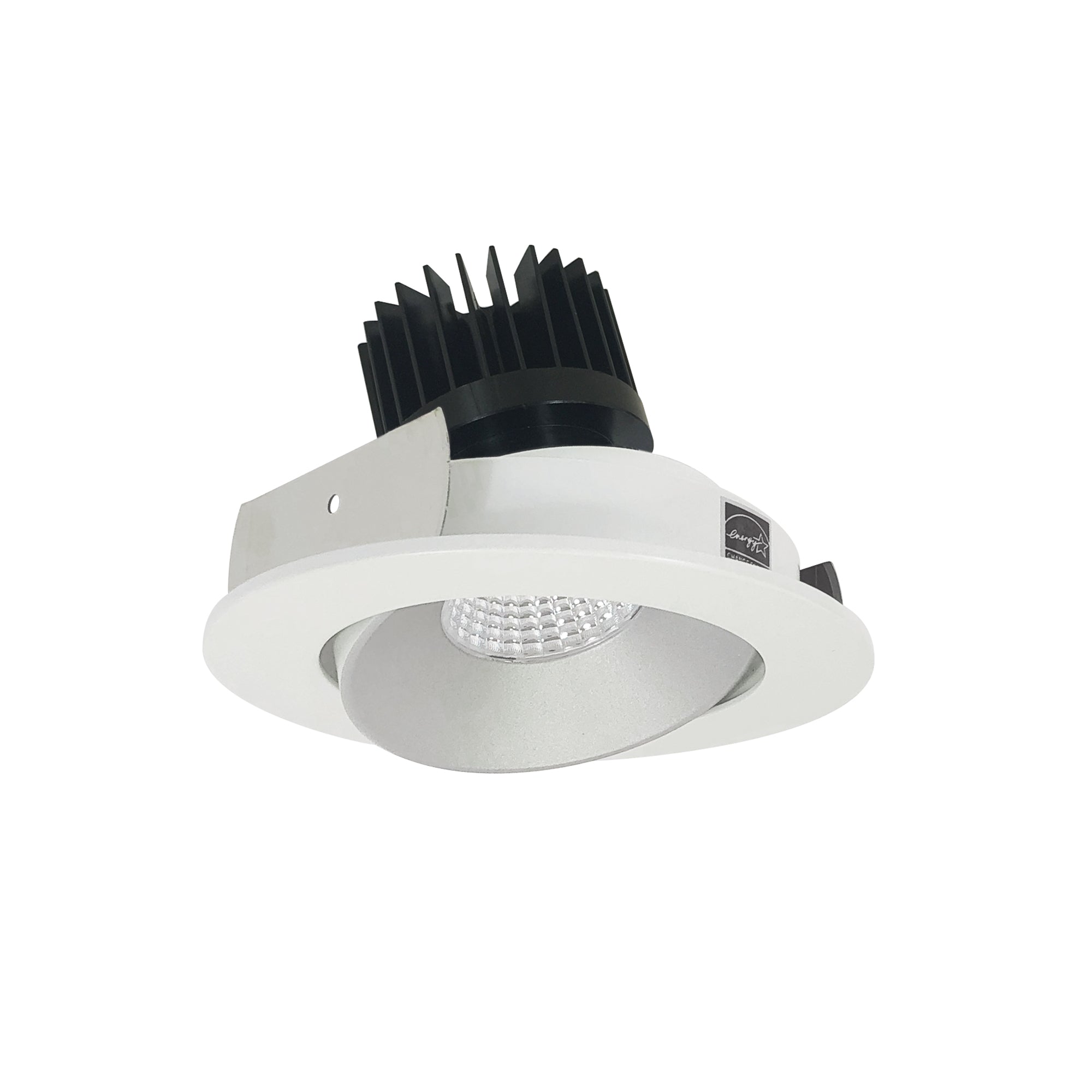 Nora Lighting NIO - 4RCCDXHZMPW/HL 4" Iolite LED Round Adjustable Cone Reflector, 1500lm/2000lm/2500lm (varies by housing), Comfort Dim, Haze Reflector / Matte Powder White Flange - Sonic Electric