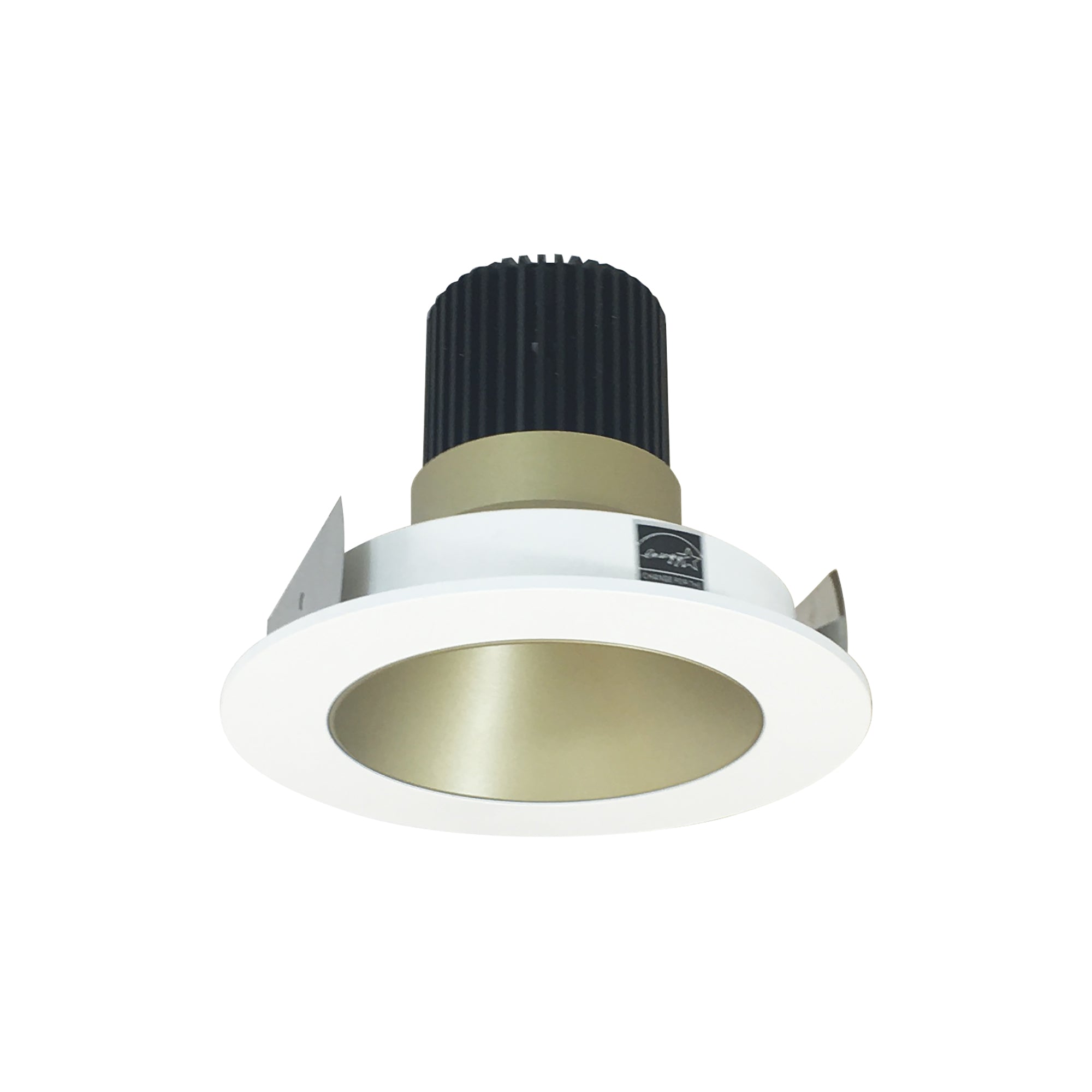 Nora Lighting NIO - 4RNDC35XCHMPW/10 4" Iolite LED Round Reflector, 1000lm / 14W, 3500K - Champagne Haze Reflector / Matte Powder White Flange - Sonic Electric