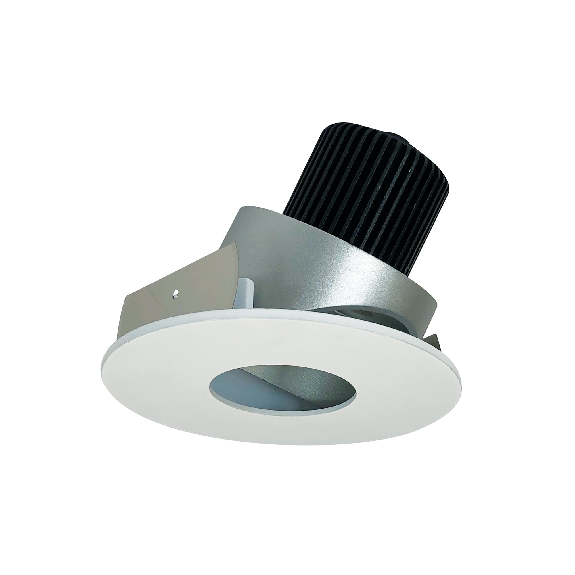 Nora Lighting NIO - 4RPHA27XHZMPW/10 4" Iolite LED Round Adjustable Pinhole, 1000lm / 14W, 2700K - Haze Pinhole / Matte Powder White Flange - Sonic Electric
