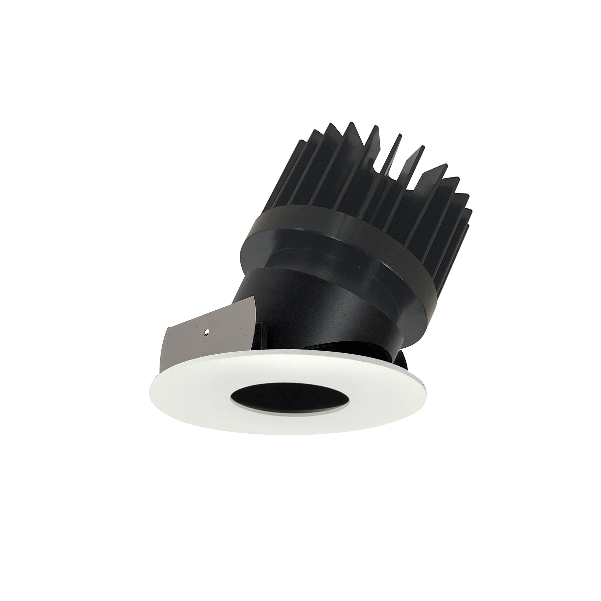 Nora Lighting NIO - 4RPHA50XBMPW/HL 4" Iolite LED Round Adjustable Pinhole, 1500lm/2000lm/2500lm (varies by housing), 5000K - Black Pinhole / Matte Powder White Flange - Sonic Electric