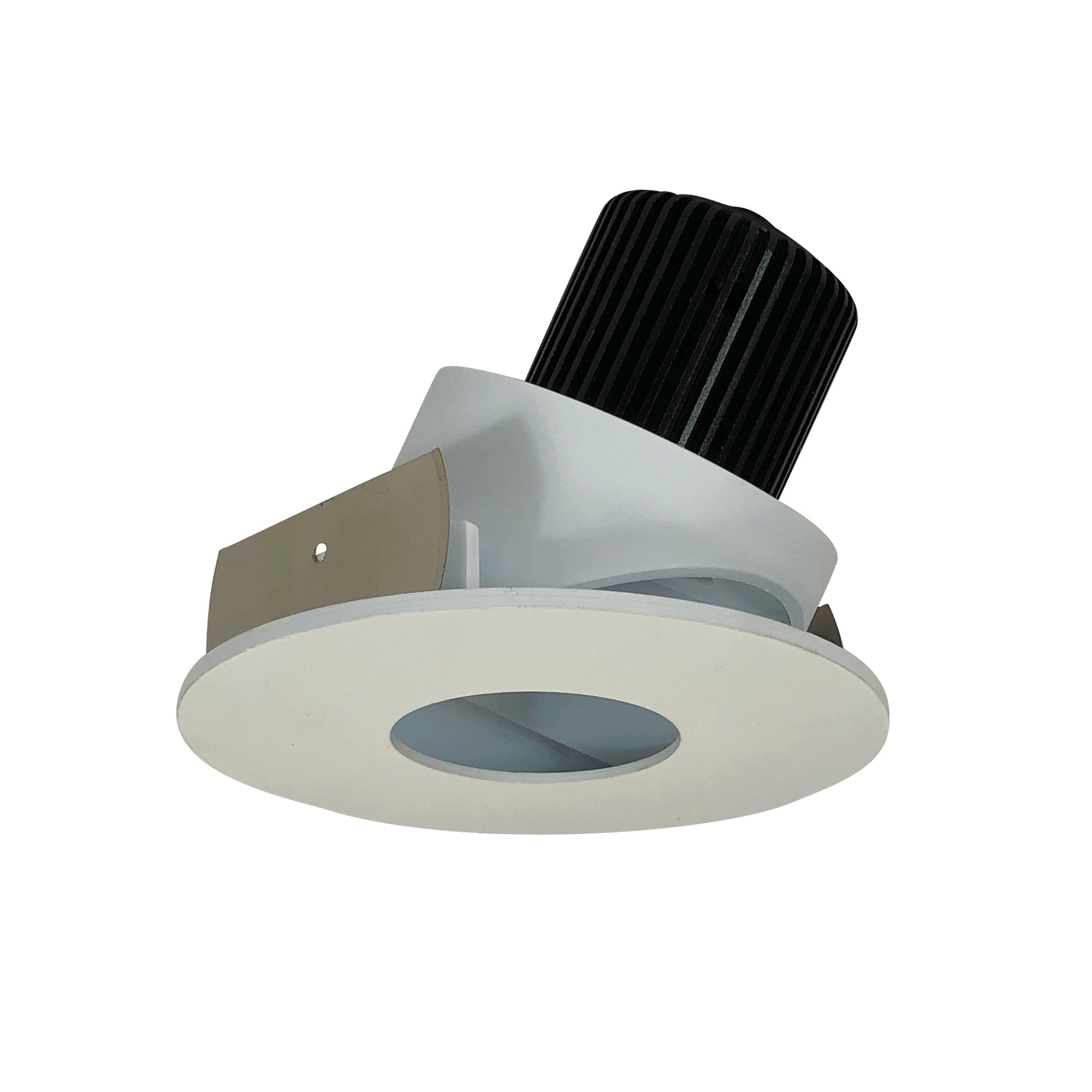 Nora Lighting NIO - 4RPHA50XWW 4" Iolite LED Round Adjustable Pinhole, 800lm / 14W, 5000K - White Pinhole / White Flange - Sonic Electric