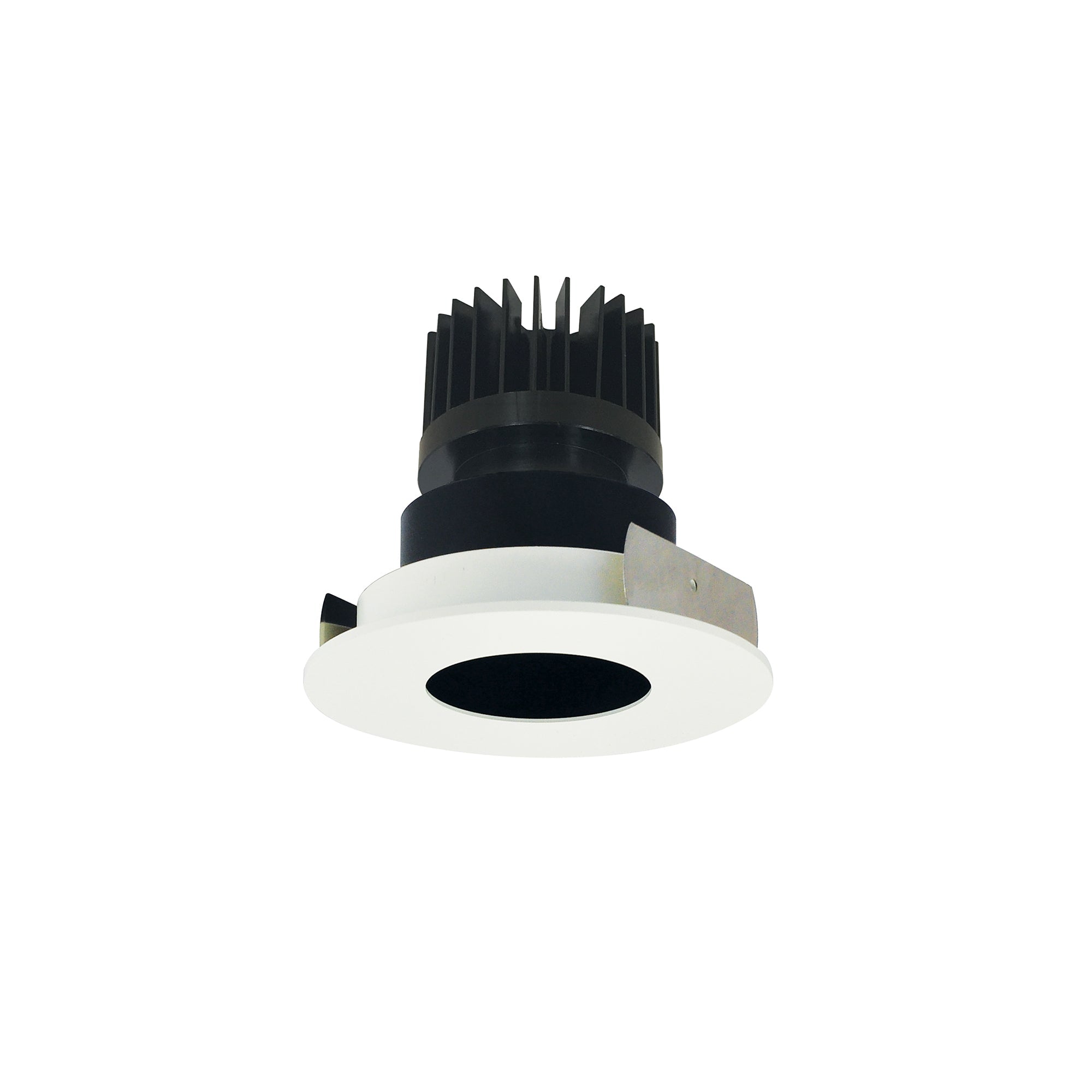 Nora Lighting NIO - 4RPHCDXBMPW/HL 4" Iolite LED Round Pinhole, 1500lm/2000lm/2500lm (varies by housing), Comfort Dim, Black Pinhole / Matte Powder White Flange - Sonic Electric